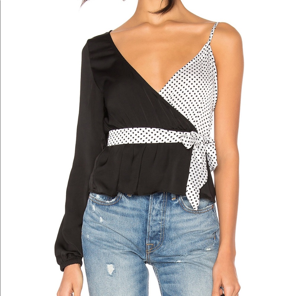 Hayley tow tone Wrap Top from Revolve Medium